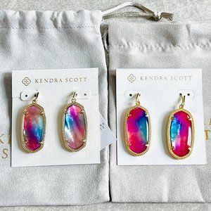 KENDRA SCOTT Elle Gold Drop Earrings in Watercolor Illusion - PLS READ!